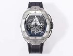 HUBLOT Factory Big Bang SangBleu IIl Silver steel case tonneau-shaped metal diameter 42mm Watch